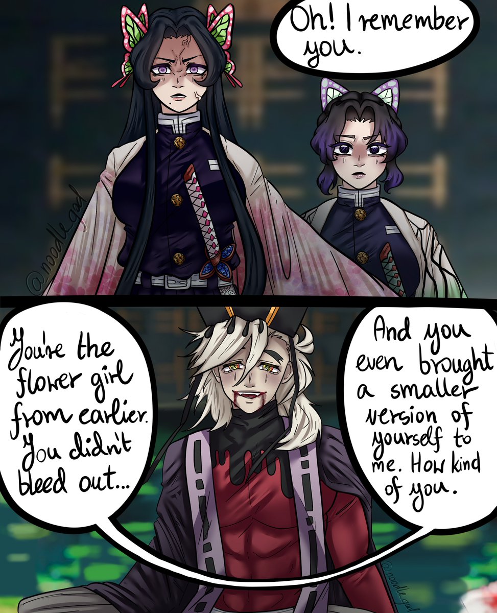 _noodle_god's tweet image. A reunion one didn't expect.. 😯
🌸🦋 facing 🪷 together.. 
#kny #kanaekocho #shinobukocho #douma #鬼滅の刃
