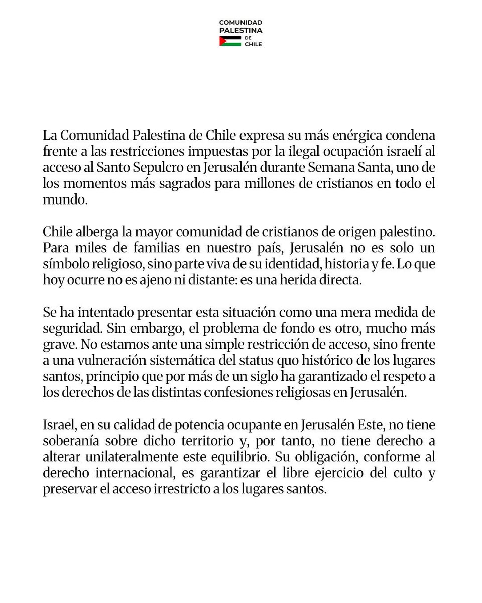 Comunidad Palestina de Chile tweet media