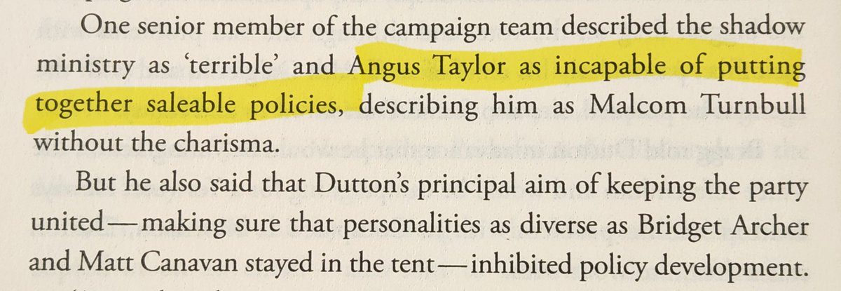 sszinglehead's tweet image. Hastie will knock off Angus before the next election

From Niki Savva's book "Earthquake":
"Angus Taylor (is) incapable of putting together saleable policies, describing him as Malcolm Turnbull without the charisma"

Angus is nothing if not consistent #insiders