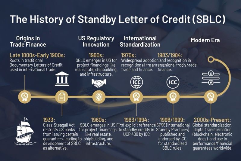HISTORY OF SBLC

The SBLC was not the result of some grand financial masterplan, but rather a workaround born out of legal necessity in the United States.

1. The Problem: The Glass-Steagall Act (1933)

The origin of the Standby Letter of Credit lies in a specific piece of