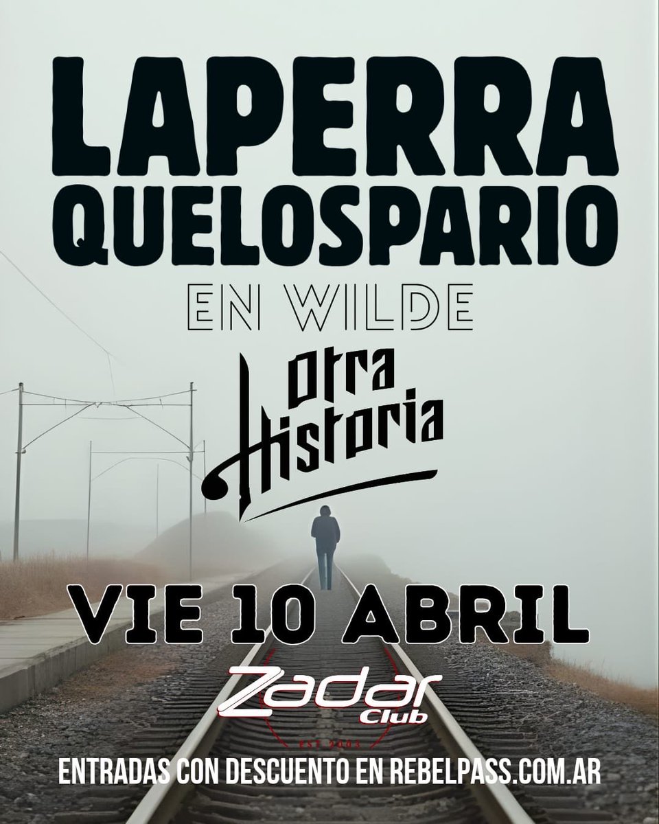 10 de Abril en Zona Sur! En Zadar
La sala está cada vez mejor. 

Anticipadas en Rebel Pass