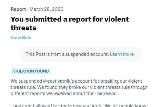 ArchaeologyXAI's tweet photo. Bye bye racist scum.

Please no longer use the V-Word on X. 

Like Nazis called people "Sub-humans" or "UnterMenschen". https://t.co/q59KhnyEnX