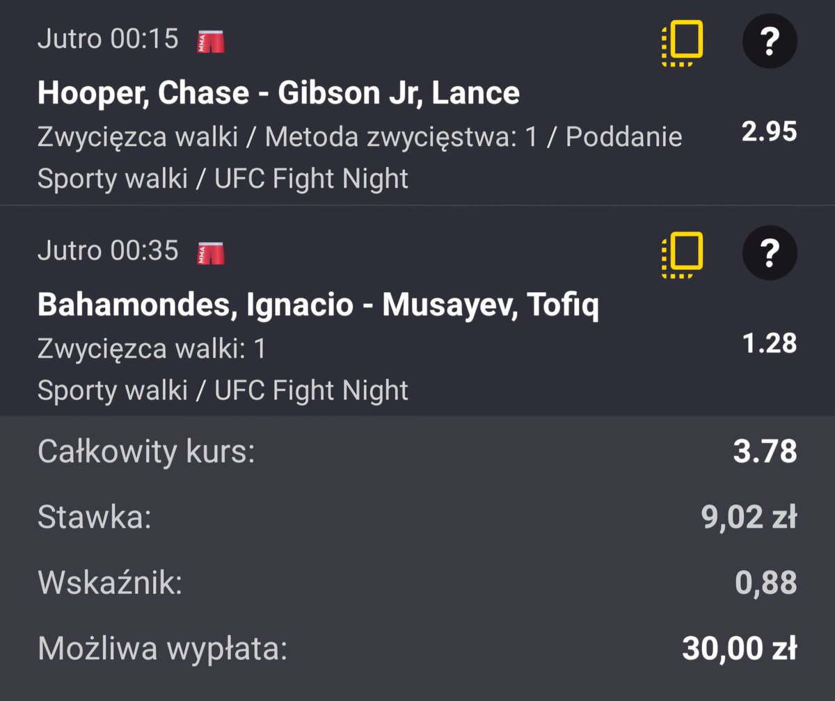 oskarszyna20's tweet image. KUPON NR 5 UFC SEATTLE 🥊💰🥊
Szybka odbitka, uważam, że warto.