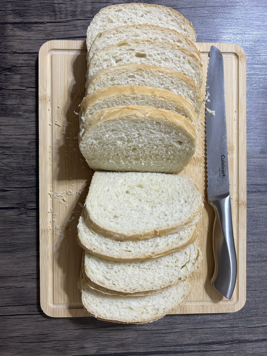 Friends: don’t buy and feed your family chemical bread. This was super easy to make. I do it every week and we don’t buy bread from the store anymore. 

Flour, salt, sugar, instant yeast, and butter.