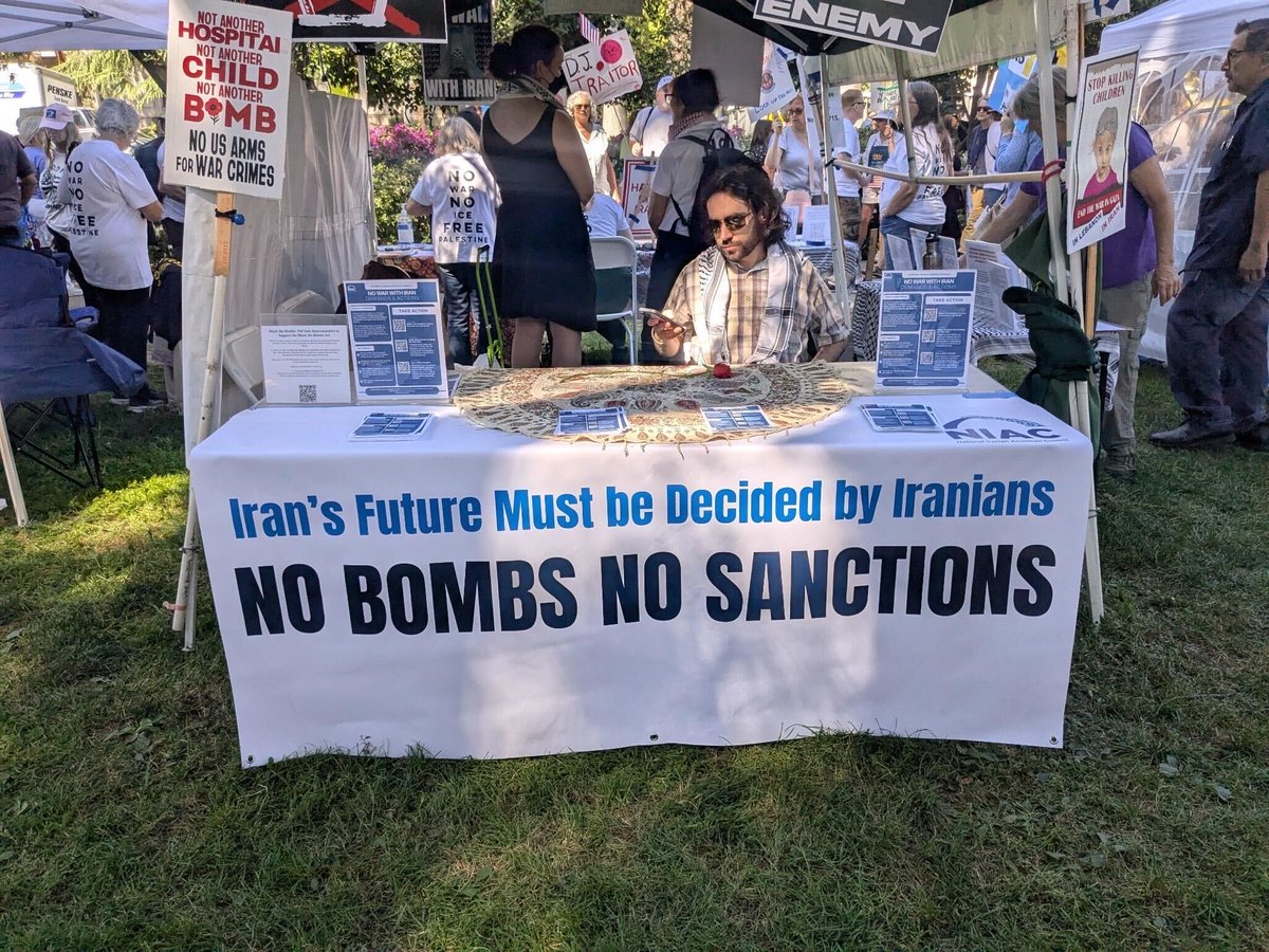 NIACouncil's tweet photo. 📍Sacramento, CA - NIAC’s CA chapter at today’s No Kings rally to demand #NOSANCTIONS #NOBOMBS #NOWAR #NOKINGS https://t.co/u9BZU2qDdZ