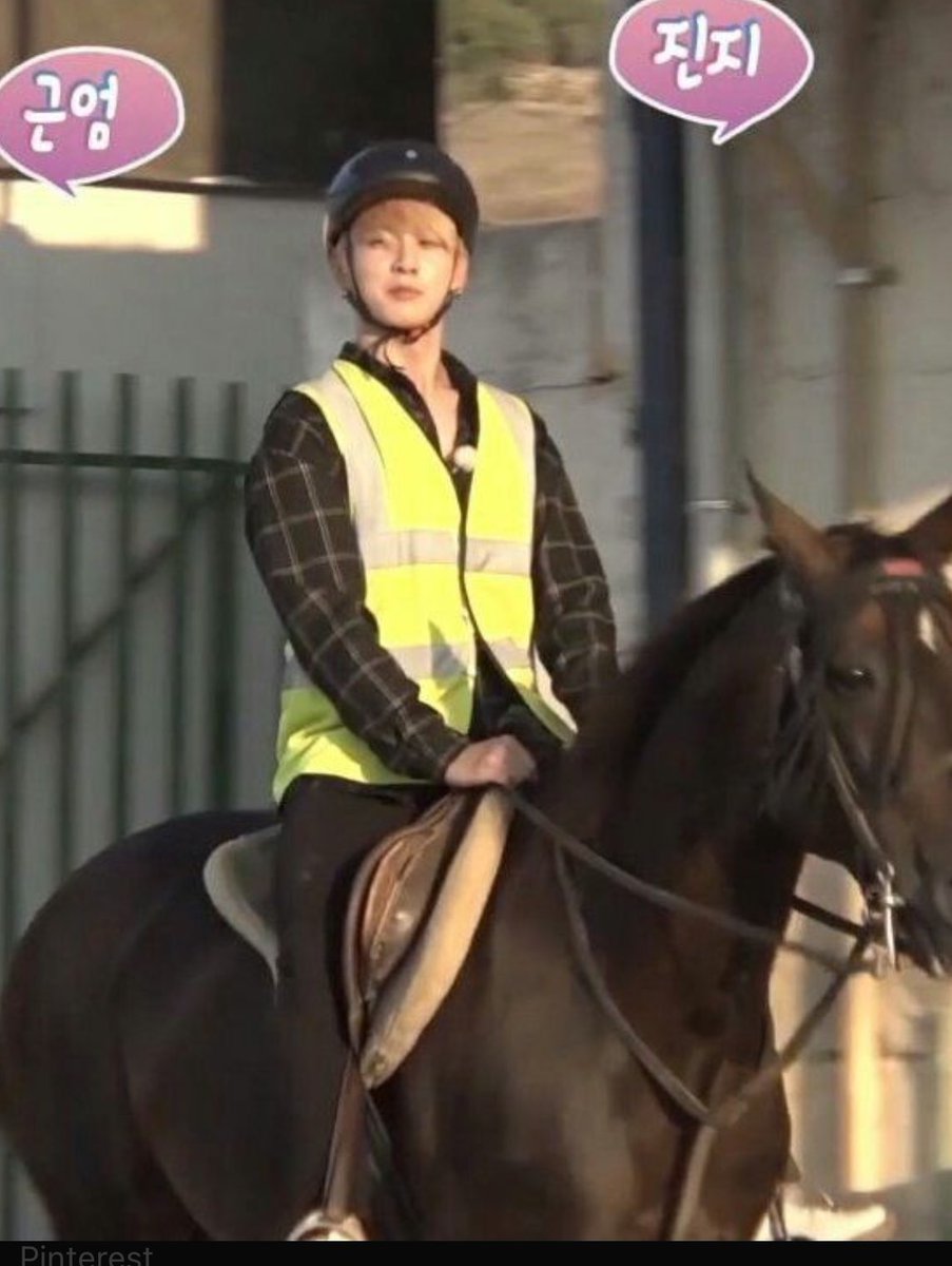 AgusRBTS's tweet photo. jungkook llegando al estadio unico sabiendo q su medio de transporte es un caballo https://t.co/gVipuDkmIc
