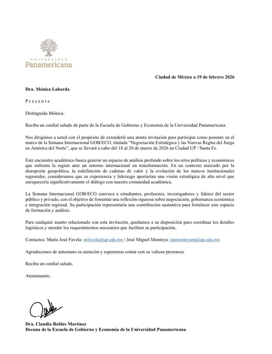 molaborda's tweet photo. 🌎⭐️🎓 Honrada de participar en la #SemanaInternacional GOB/ECO @upmexico con la conferencia:
#AcuerdoGlobalModernizado 🇲🇽🤝🇪🇺: Negociación Estratégica y Proyección de México. Gracias a la Escuela de Gobierno y Economía por promover diálogo sobre retos económicos y geopolíticos https://t.co/jK6mFR5f9v