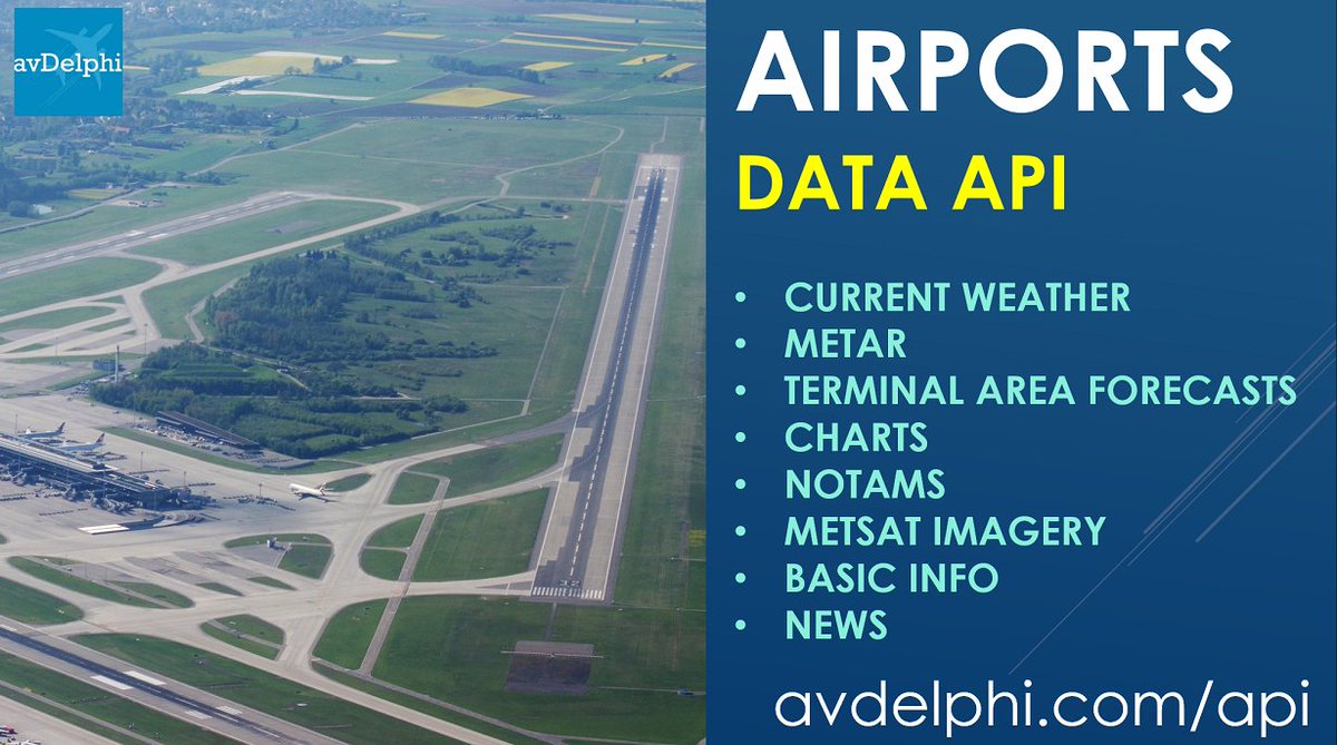 Airport Weather,TAF,METSAT,METAR,NOTAM,Charts,Info and News. #AvDelphi #API #airport avdelphi.com/api