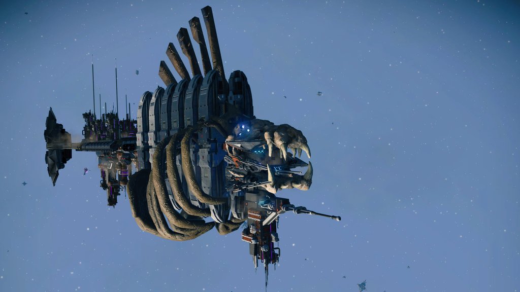 JOJONMS777's tweet photo. My Warhammer 40k ship with twist #hellogame @hellogames @NoMansSky #nomanssky https://t.co/gI7PmZpljw