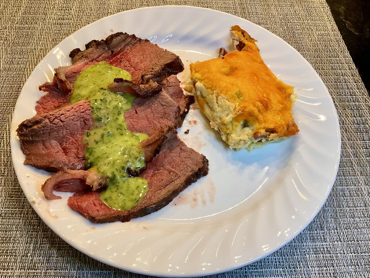 HammerHeadcases's tweet image. #dinner tonight was this massive picanha steak. Grilled to perfection and served with a chimichuri sauce and leftover twice baked cauliflower. #Yum

#twittersupperclub #Food #Foodies #Cook #cooking