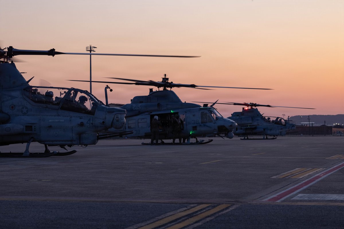USMC's tweet photo. A #MarineCorps UH-1Y Venom with Marine Aircraft Group 36, @1stMAW_Marines lands at Osan Air Base, Gyeonggi-do, South Korea in preparation for KMEP 26.1.

KMEP is a semi-annual exercise that provides iterative opportunities for Republic of Korea Marine Corps and U.S. Marine Corps units to train together, improving their combined capabilities to deter threats and maintain peace on the Korean Peninsula.

#Marines #USMC #Aviation