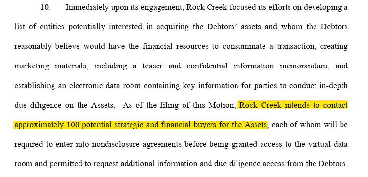 steep_slopes's tweet photo. The more I look into $FNCH/ $FNCHQ, the more I like the current set-up. Sale timeline is very clear and short (two months), can be extended/terminated at any time (e.g. in case the post-trial motions verdict finally comes out), 100+ possible buyers. https://t.co/zHUjsrtTAw