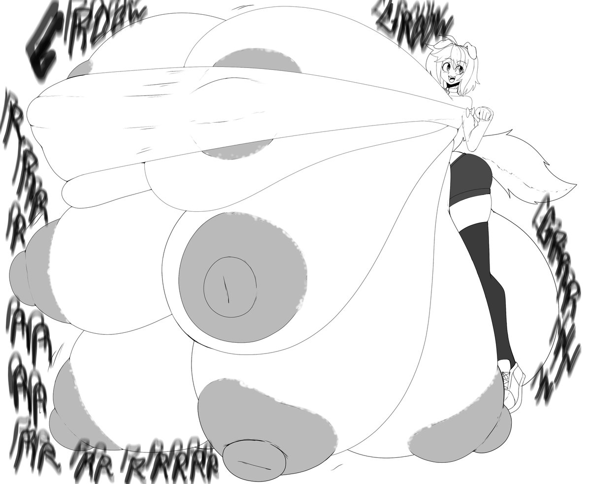 Dee_MMMoving's tweet photo. @tri_x5 Hello! I would like to submit an idea for my OC Rachel having been transformed into the doggy girl form (just ears + tail + multi boob, 6 is fine c:) in the second picture. 

She could be stuck on her hands and knees with her six breasts lifting her up. https://t.co/yd7mjITKtf