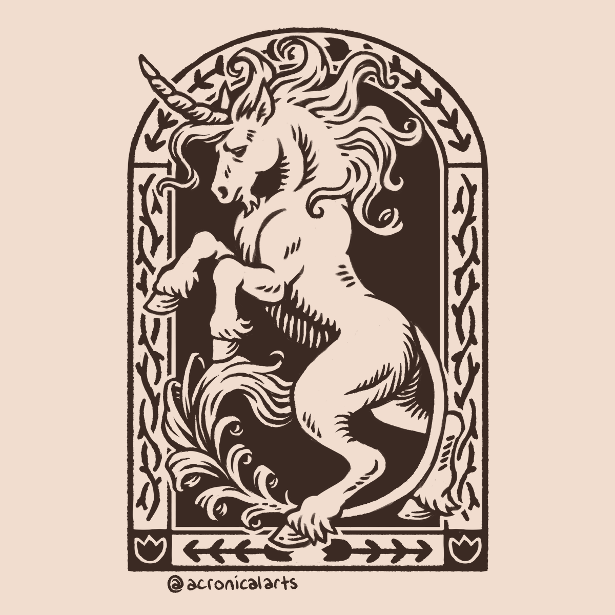 acronicalarts's tweet photo. Completed sketch for my new linocut! This will be printed on Mulberry paper, and I'm really excited to see the result. ✨

#fantasyart #unicorn #linocut #linoprint #artbusiness https://t.co/XpkupFsJz0