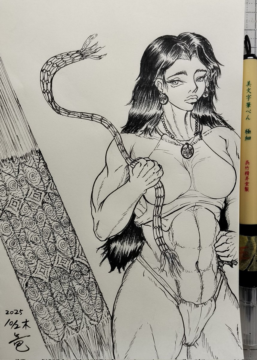 Ryutaro340's tweet photo. This is my OC, Otoshiro Sui(乙代 翠).
She is an Emishi's noble warrior.
And the scar on her back was inflicted when she was attacked by the enemy at the 13 years old.
#イラスト #筋肉娘 #和風好きな人と繋がりたい #イラスト好きな人と繋がりたい https://t.co/BfT3hfu9k2