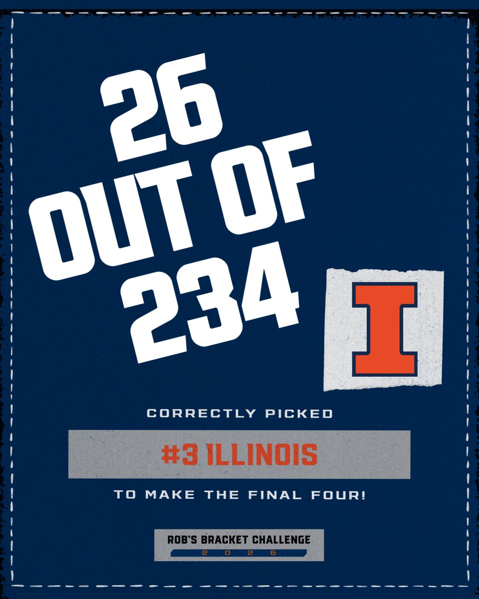 For the first time in 21 years, Illinois is headed to the Final Four! 

The Fighting Illini defeat the Iowa Hawkeyes 71-59.

#MarchMadness #RobsBracketChallenge