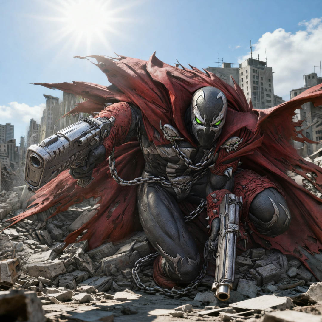 Spawn (2003 Spawn Armageddon Video Game Poster)
Gemini-3-pro / Grok-imagine-image 

Art by Greg Capullo

#hunter_r_customs #spawnfanart #AI_Spawn #spawniverse