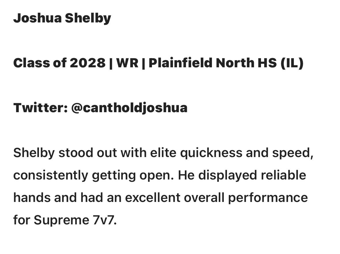 Joshua Shelby 2028 WR/DB tweet media