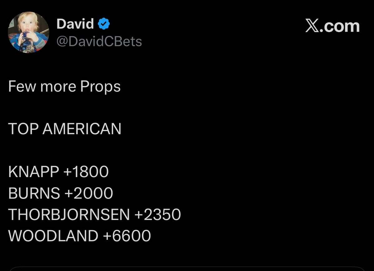 DavidCBets's tweet photo. Going into Sunday… 

Got these numbers knowing Scottie was going to WD 

Sitting pretty good. 2 straight winners at Houston Open with Jaeger 60/1 and Min Woo 40/1 the past 2 years. Got Fitzy last week. 

Let’s get another… or two! https://t.co/oobnDJ5IxU