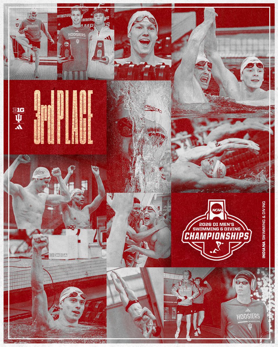 All for you. ⚪️🔴

For the second consecutive season, your Indiana Hoosiers finish third at the NCAA Men's Swimming &amp; Diving Championships.