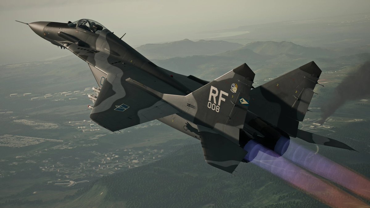 Katsuragi_____'s tweet photo. TAKE FLIGHT INTO STRANGER SKIES.

The MiG-29A -ALBA ONE- skin, based on the upcoming Ace-like "AT SKIES' EDGE", is now live on Nexus!

🖌️: @M4rkoza7 
📷: thehurkush
🖼️: @mackerelskydev 

 #ACE7 #AceCombat7 #エースコンバット #エースコンバット7 #エースコンバット7MOD写真部 https://t.co/nERQtzcY37