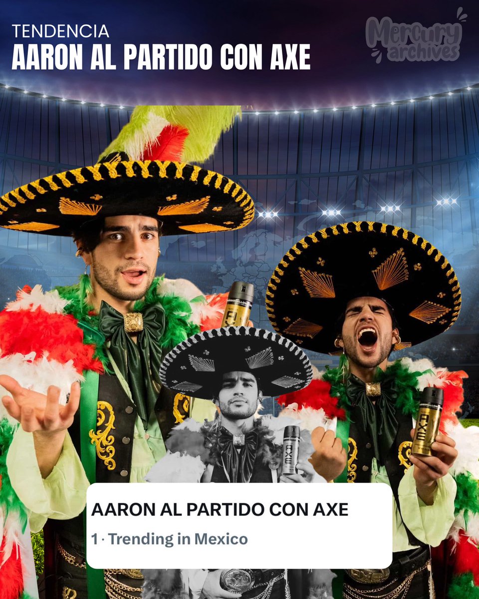 archiveforaaron's tweet photo. LAS MEJORES DEL MUNDO MUNDIAL 📣

Tendencia #1!!

AARON AL PARTIDO CON AXE 
#AaronMercury https://t.co/DBJDFoF95Z