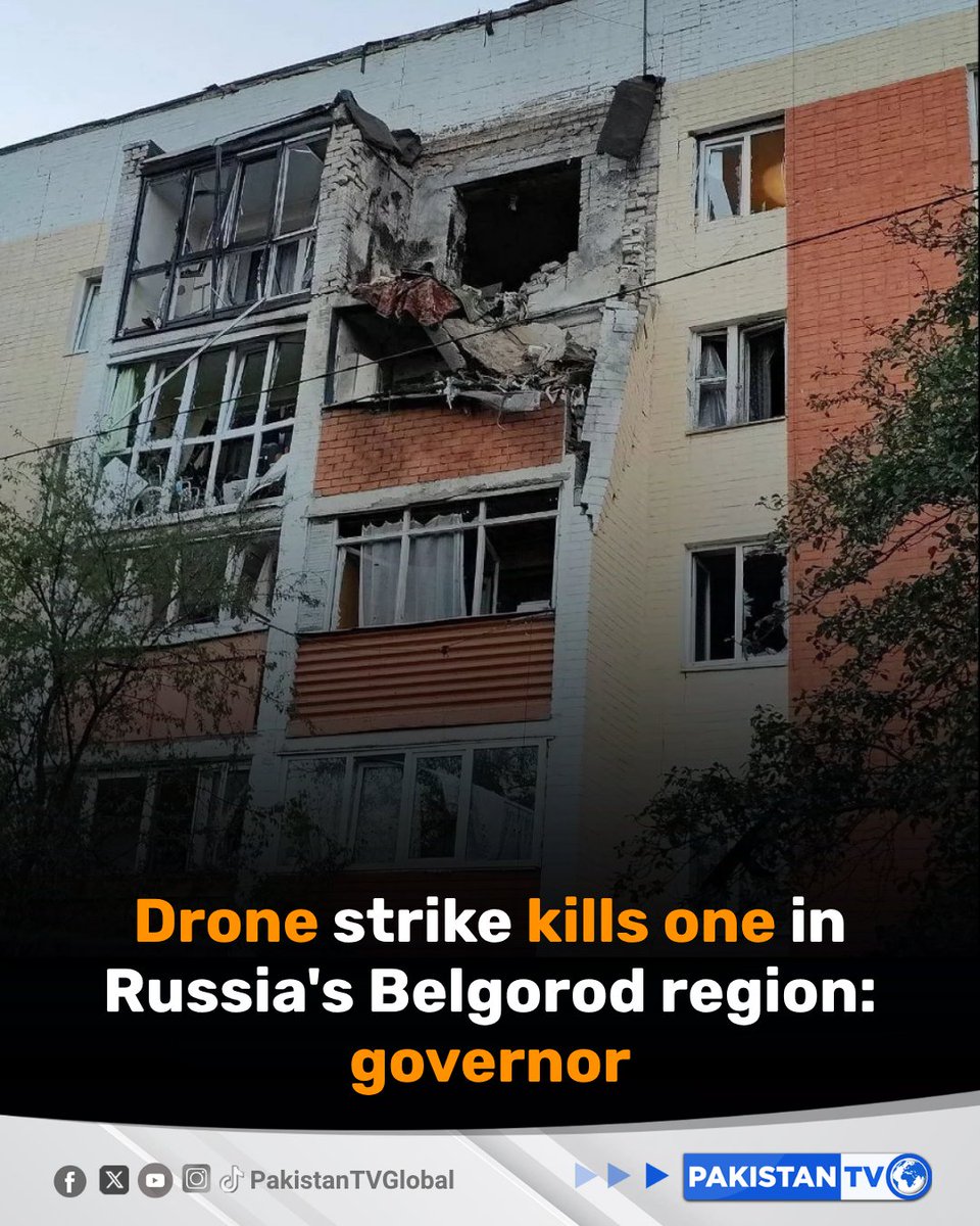 PakTVGlobal's tweet image. A Ukrainian drone strike killed a man in Russia's Belgorod region, its governor said on Sunday.

#RussiaUkraineWar #Belgorod #DroneStrike #UkraineConflict #RussiaNews #WarUpdate #PakistanTV #PakistanTvglobal