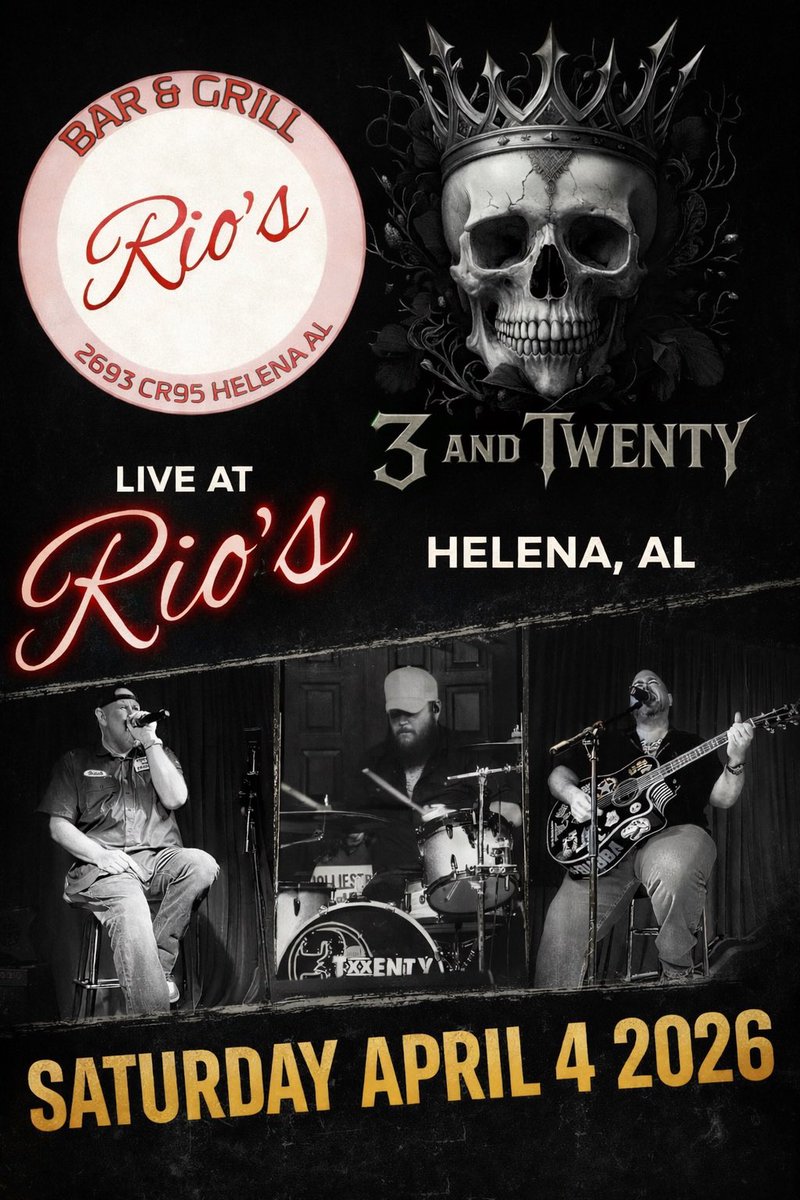 3andTwenty's tweet photo. Next week WE BACK!!!
@3andTwenty LIVE
FRI at The Diving Mouse Cleveland, TN
SAT at Rios Bar and Grill in Helena, AL https://t.co/ACeSnm90mc