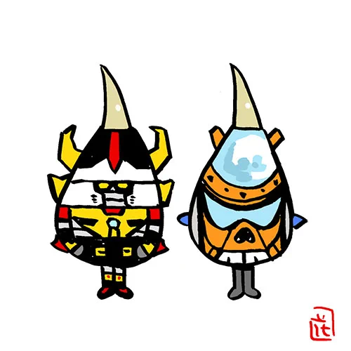慈姑なタツノコ。 #逆転イッパツマン #タイムボカン ファンアート #くわいヒーローズ