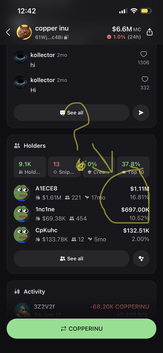 Is <a href="/himgajria/">him</a> the top wallet?

Whos the top 2 wallets holding 25% combined supply?