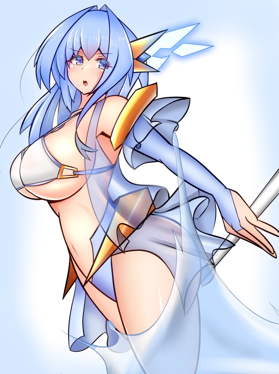 うちの子レヴェリーヴァイスの水属性フォームであるディーネです
結構好きなデザインなんですが、この透けた衣装が描くのちょっと面倒なんですよね( 