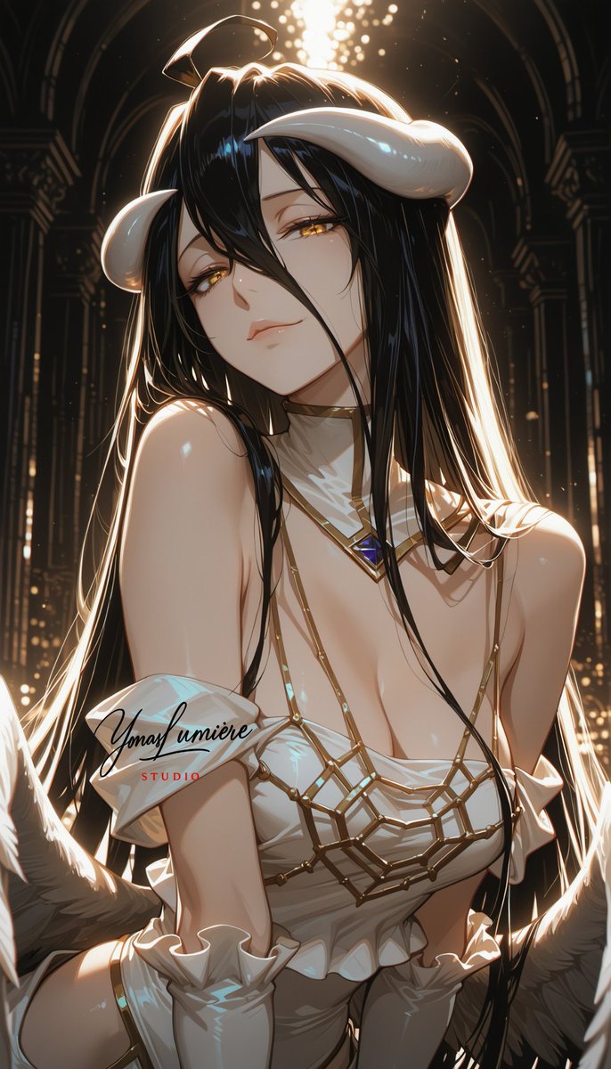 oneesan_aiart's tweet image. Albedo — graceful, devoted, and overwhelmingly captivating, her dark wings and elegant presence command both loyalty and awe 🖤✨ #Albedo #Overlord #aiart