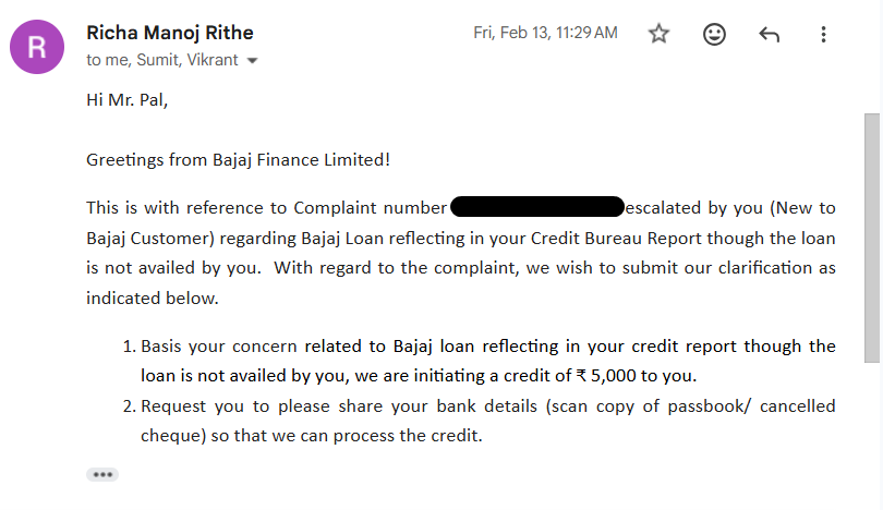 Nitinkumar399's tweet photo. Appreciation for @Bajaj_Finserv   for acknowledging a credit report issue and offering compensation.

Meanwhile with @HDFC_Bank  the experience was mostly explanations, delays and denied compensation.
Same industry, very different approach to customer issues. https://t.co/Ehch9QER1D