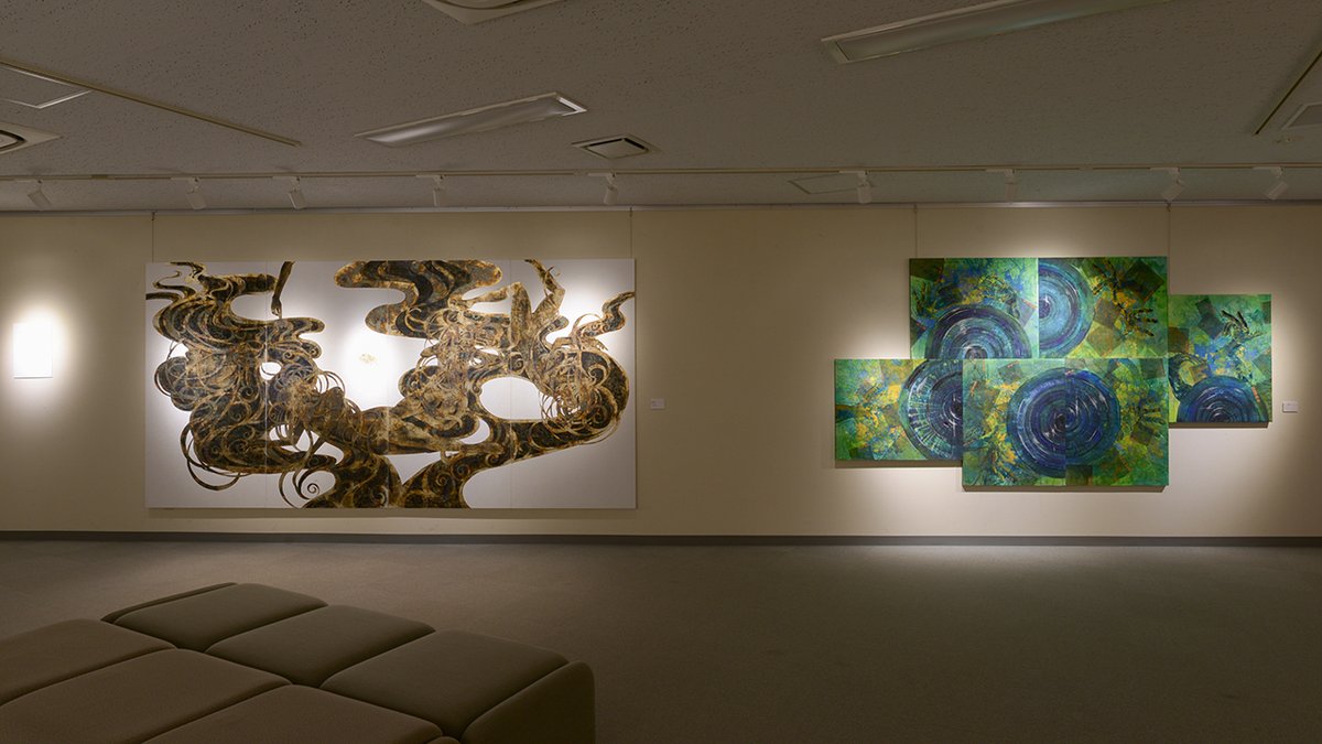 MuseumSato's tweet photo. 令和 7 年度武蔵野美術大学大学院修士課程日本画コース修了制作展 2026/3/17～3/29
●展示風景：３F展示室 https://t.co/tsJhIj8Ya5