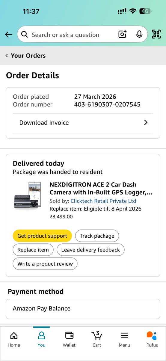 alapan2001's tweet photo. @amazonIN Today i got a delivery of nexdigitron ace 2 camera , but it didn’t came with gps logger cable they have sent the normal one . Customer service is telling me to wait till April 3rd , now I have to travel without it for 3 days ? It is mentioned with GPS but came without https://t.co/kE3HvVqTrs