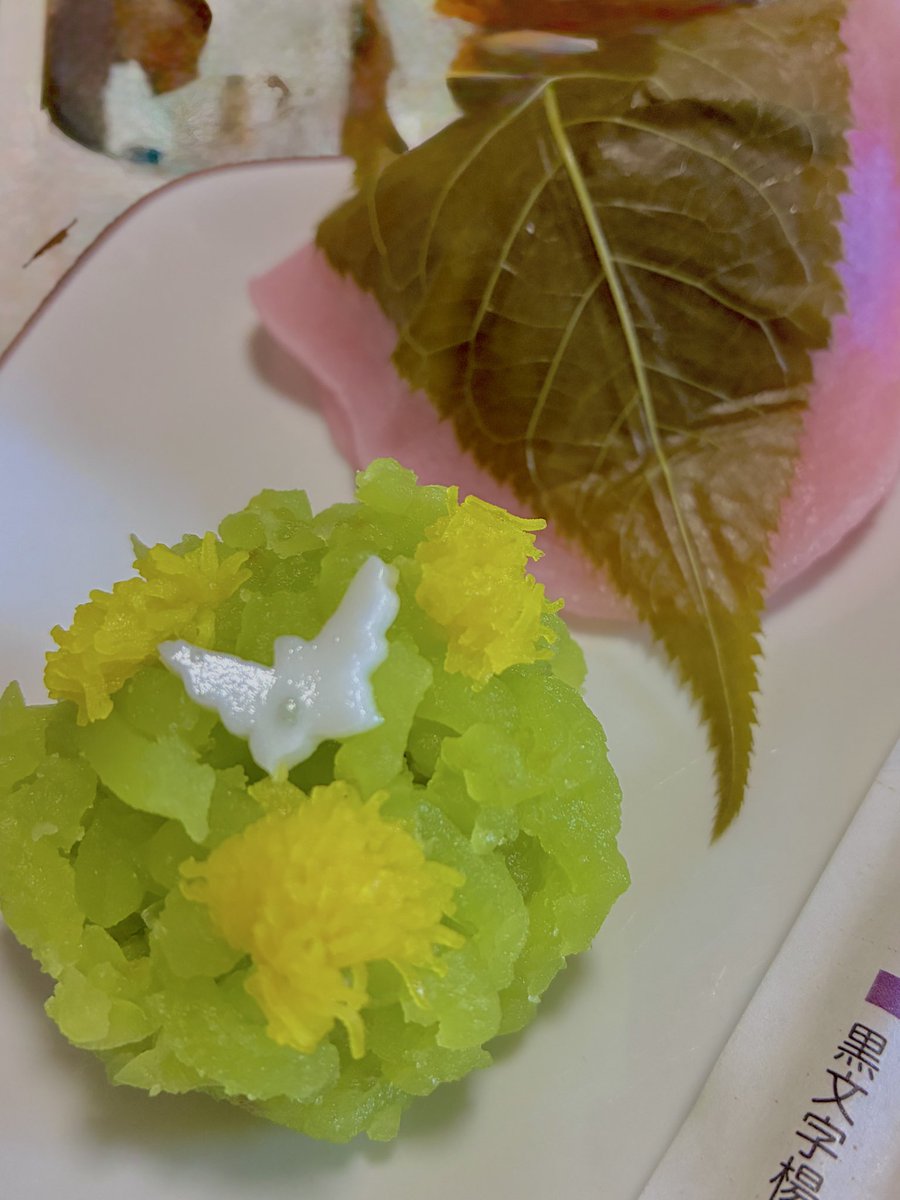 k4_ik's tweet photo. 春らしい和菓子と気候に年度末を意識せざるを得ない　ずっとこれぐらいで夏へアップデートしないでください　あとひと月でぬらと出逢った季節になるよ鴆くん🌸 https://t.co/LBX75V0TTy