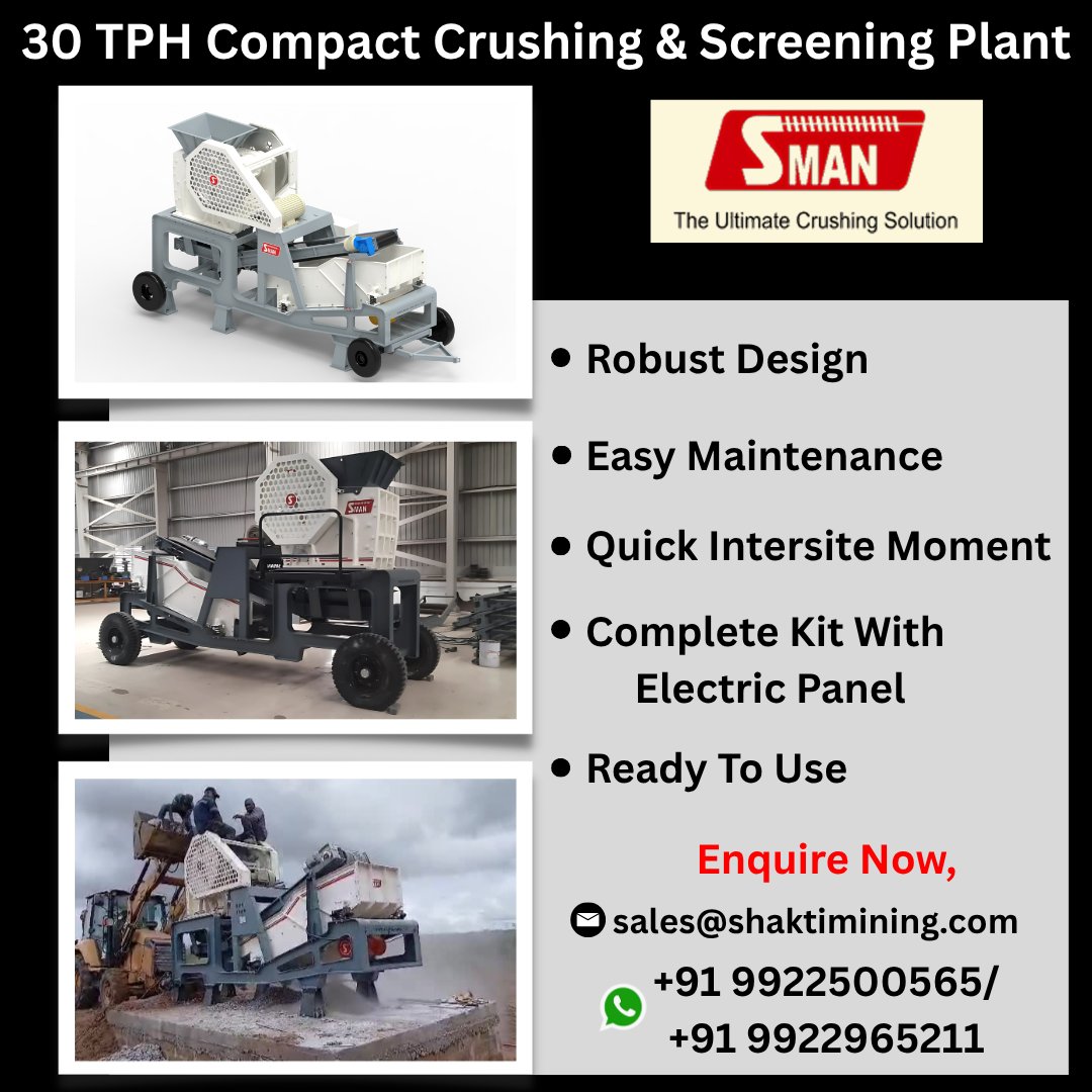 MiningSman's tweet photo. Enquire Now,
🔰30 TPH Compact Crushing &amp; Screening Plant...!
Contact Us- +91 9922500565/+91 9922965211 
.
.
#crusher #crushing #crushingplant #jawcrusher #jawcrushers #jawcrusherplant #crushingplants #screening #screeningplant #screeningplants #crushingscreeningplant https://t.co/JGn86oB3tN