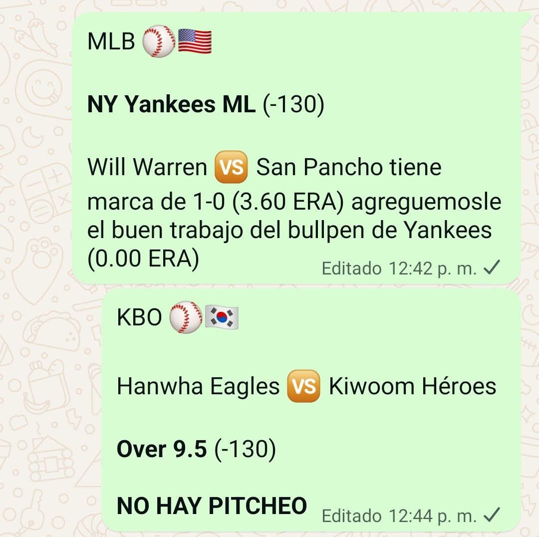 #Premium #KBO ⚾🇰🇷

Hanwha Eagles 🆚 Kiwoom Héroes 

Over 9.5 ✅ (-130)

#GamblingX #CracKBO 🥋