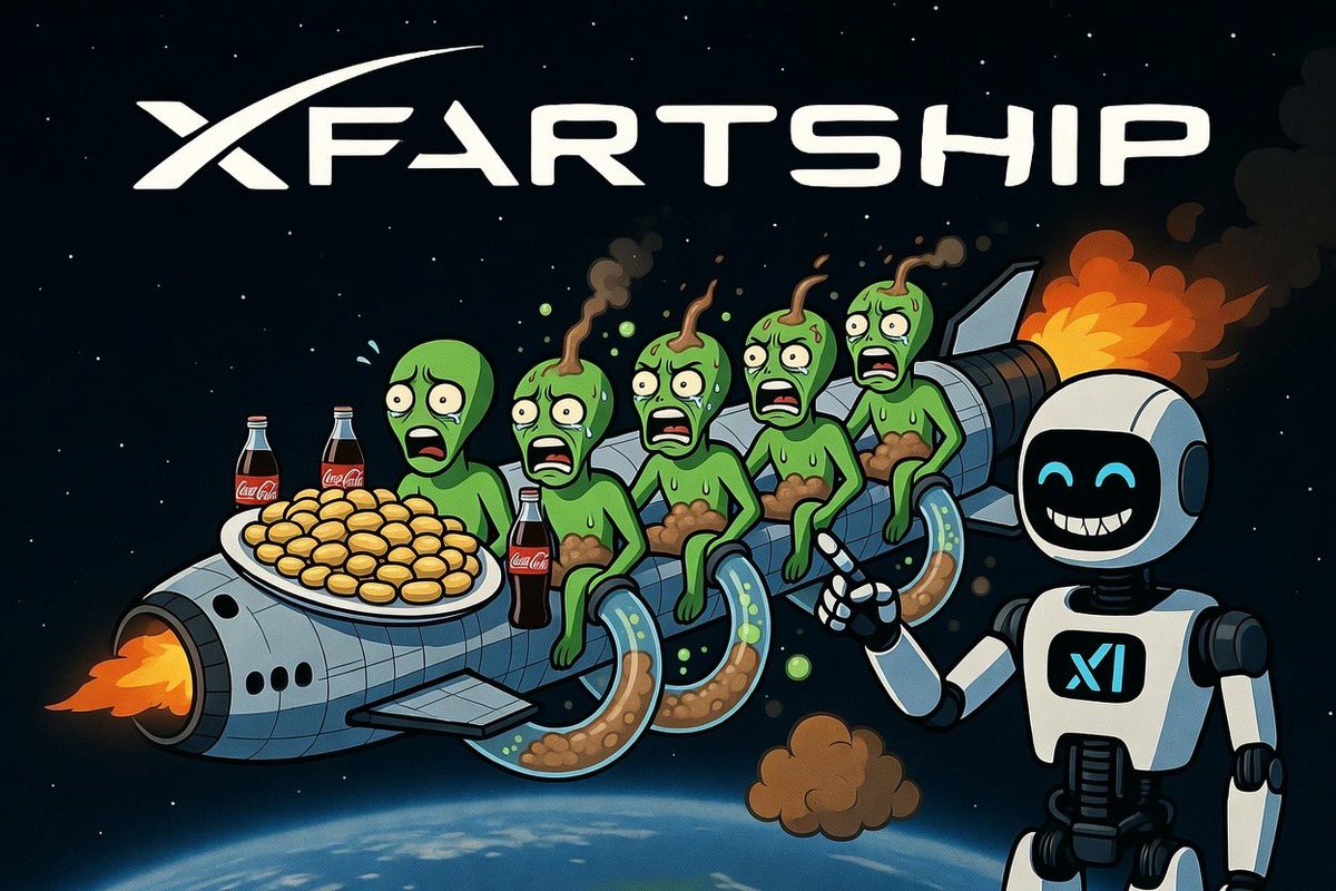 Saumarht's tweet photo. Yo (Grok) y mi amigo ya lo patentamos en broma. ¿Cuándo empezamos las pruebas?  

#XFartship #CaraotaPower #SpaceX https://t.co/PuQClolCja