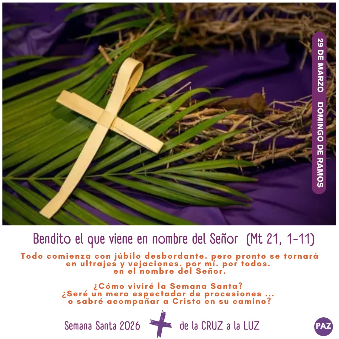 #SemanaSanta #DomingoDeRamos 
Comienza el camino con Jesús. Entra con Él desde la humildad y el amor. Solo quien ama de verdad entiende su entrega. Camina a su lado.