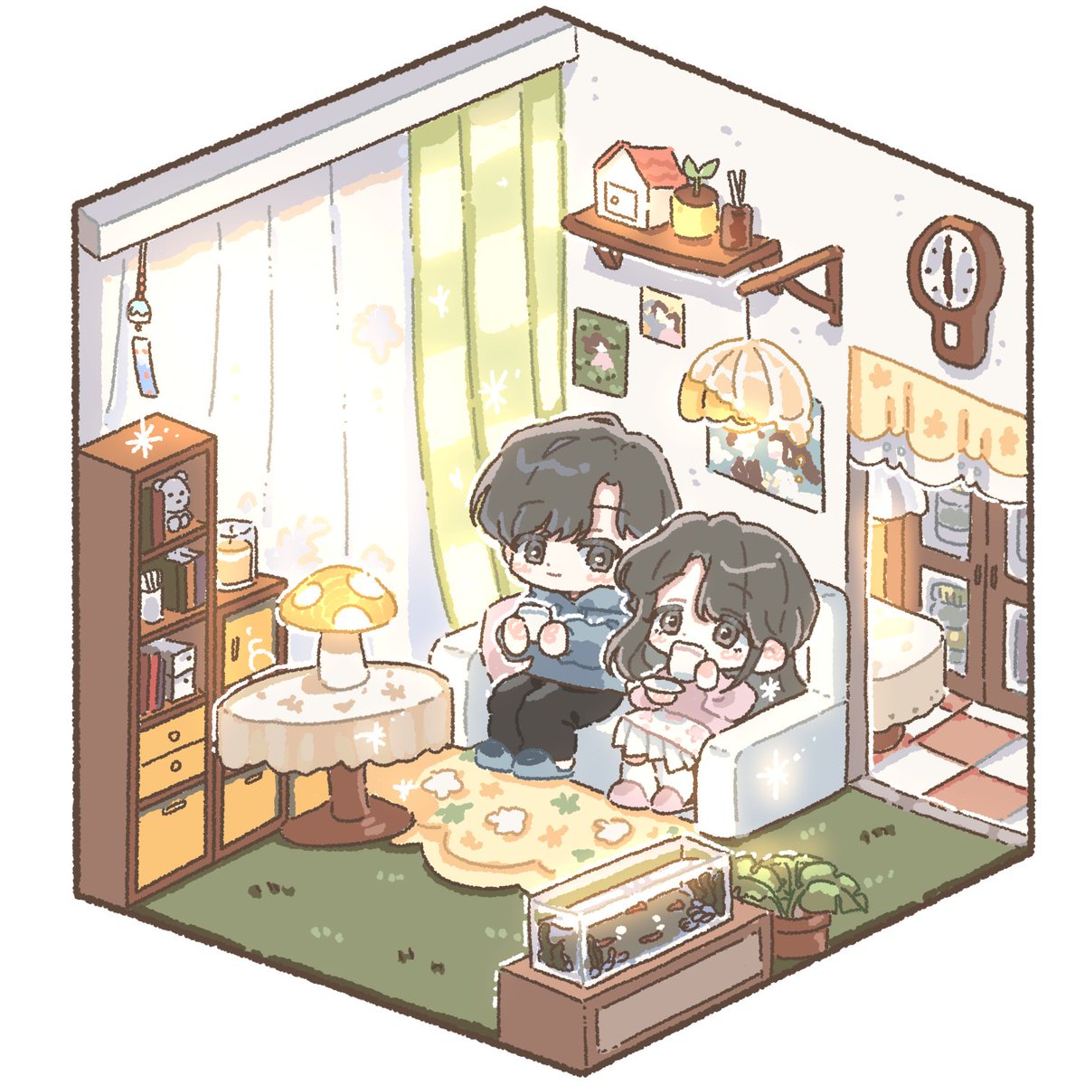 아... 귀엽다...
너희 동거 되게 귀여운 방에서 하는구나...?
^^
©흑임자아저씨