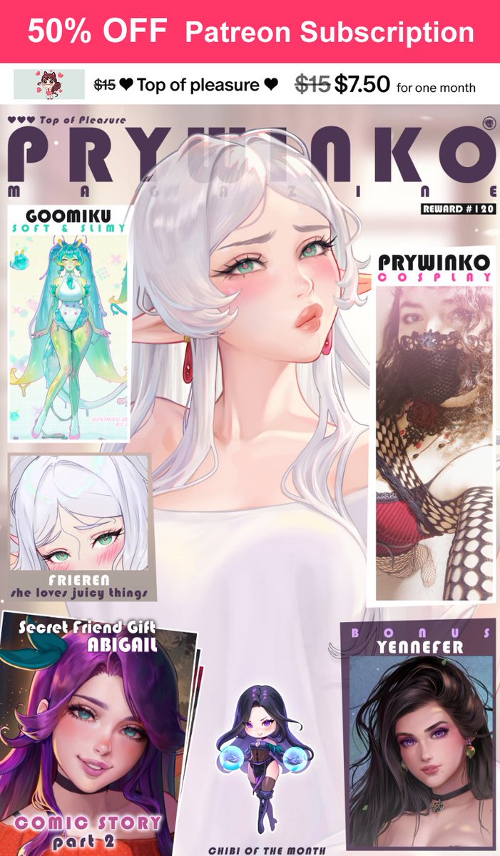 Hey kittens! 😼
 From Mar 28, 2026 to Mar 31, 2026  I’m offering a 50% discount on the first month of  ♥ Top of pleasure ♥ tier  subscription (*^_^*) for new patrons 😘😎