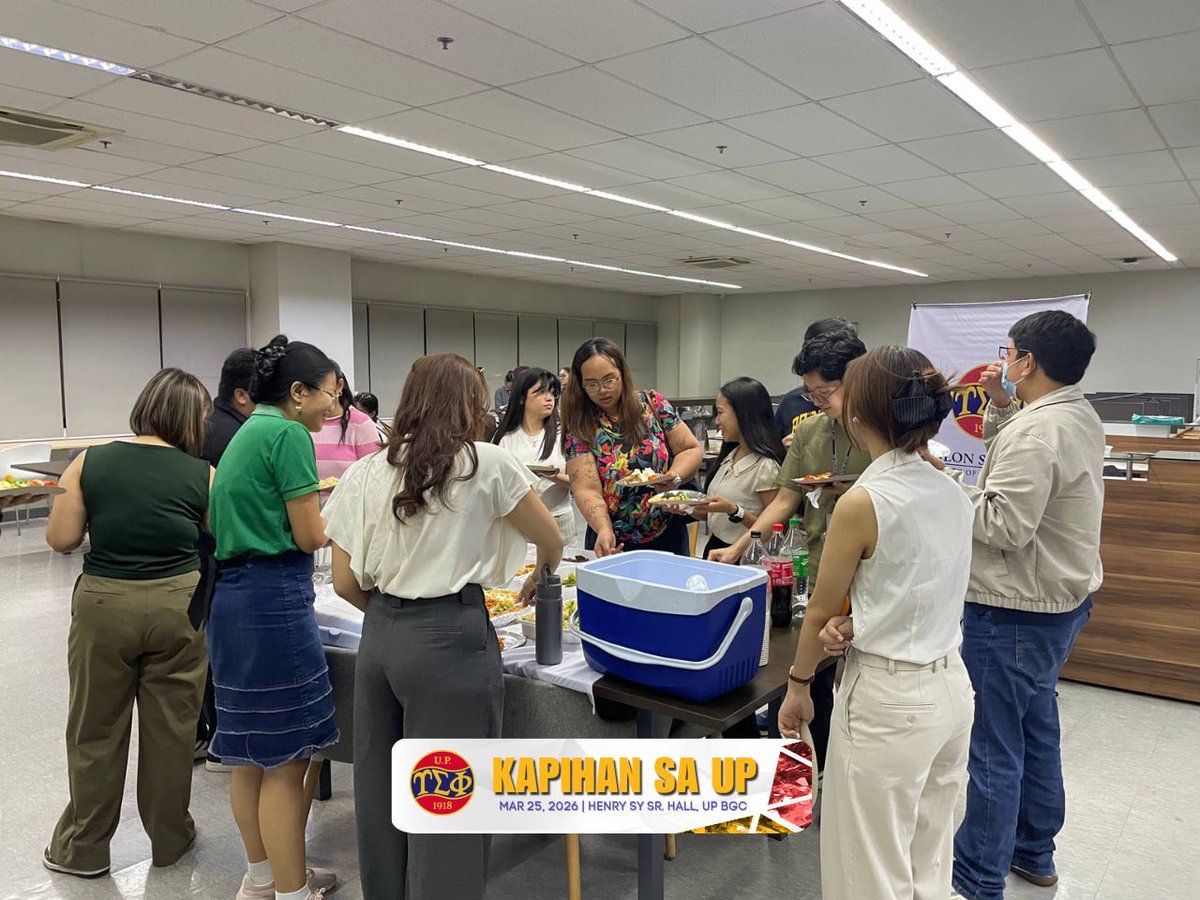 upsilonsigmaphi's tweet photo. On 25 March 2026, the Upsilon Sigma Phi hosted Kapihan sa UP at Henry Sy, Sr. Hall, UP BGC, as part of its solidarity with the student body during demanding academic seasons.

Throughout the event, the fraternity served over 50 students with complimentary snacks, beverages, and https://t.co/jo9TBLx3RO