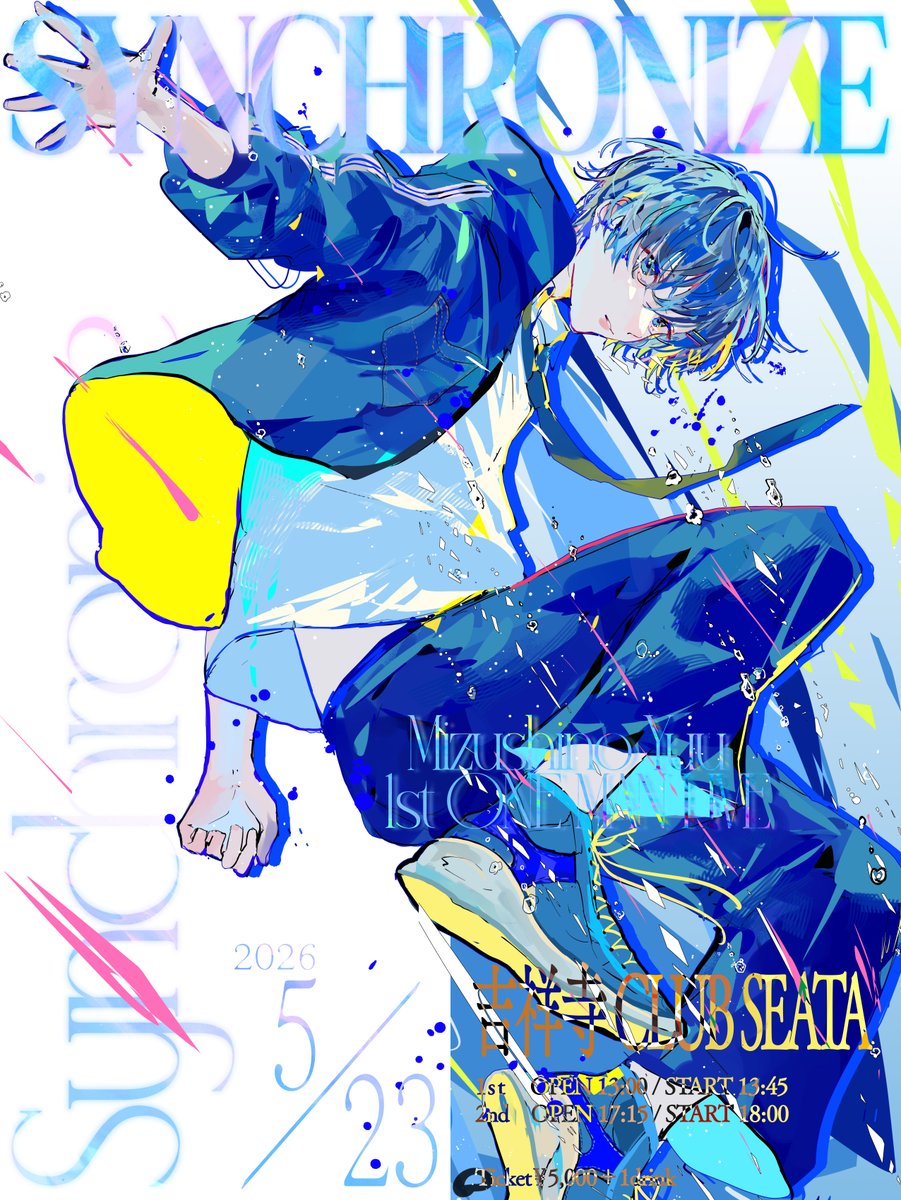 GATINKOJK's tweet photo. 【お知らせ】  

水篠 瀀 1st ONE-MAN LIVE  

『synchronize』  

2026.05.23 (土) @吉祥寺 CLUB SEATA 
1st. START - 13:45 / 2nd. STARAT - 18:00  

プレオーダー先行申し込みが始まっています！！
歌が好きで気になっている方、今までのライブを見ていいなと思った方は絶対に楽しめる内容になってます！！

みんなの事を待ってるよ。是非会いに来てね！

 ◎抽選予約受付中 〈～2026/4/10(金) 23:59〉 https://t.co/xdIW4dmyEm