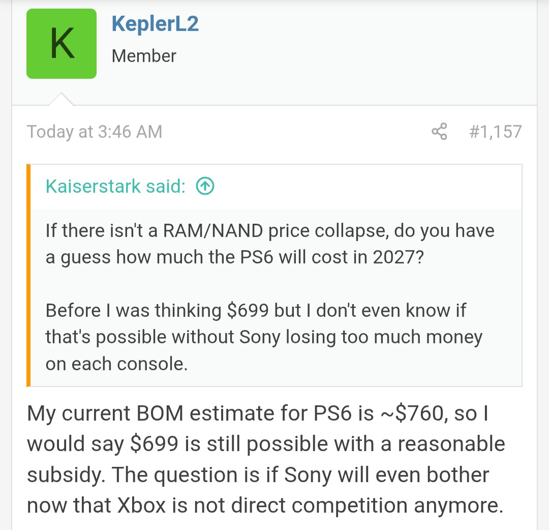 Reality...
PS6 will most likely be $700.