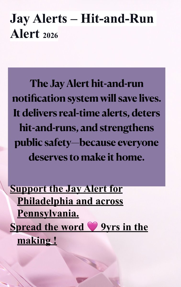HitRunsJayalert's tweet photo. #JayAlerts is hit-and-run notification system built to protect what matters most.
#Pedestrians, #cyclists, #school kids, & #communities deserve safer streets.
Jay alerts is a #tool to help reduce #hitandruns & make sure everyone gets #home to their #loved ones.
#JayAlert https://t.co/DOGzUHhkbL