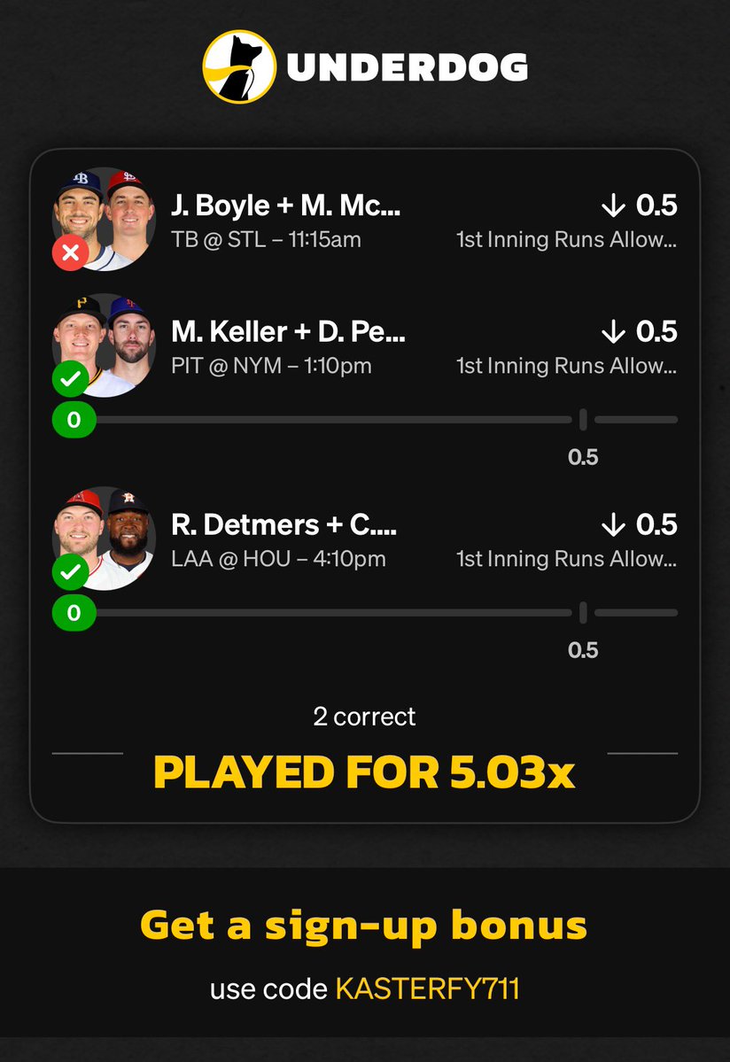 DanielKaster's tweet image. Well today was a pretty good day ended up with a void because degrom didn’t end up pitching
Nrfi day 10-4
Nrfi season 22-12
Day profit/loss +5.22 units
Season profit/loss +6.42

We continue the nrfi on all games tomorrow so far so good #Gambling𝕏 #BaseballTwitter #sportsbet