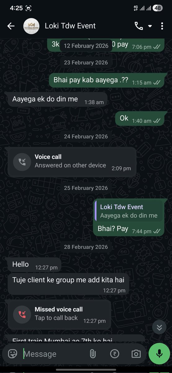 Jayesh103a's tweet image. Requesting immediate intervention and strict action against such unethical practices.
Company profile link :- instagram.com/tdwindia?igsh=…

#FraudAlert #EventIndustry #PaymentIssues #India #workdonepaydue

@MumbaiPolice @jagograhakjago @consaff @DoPTGoI
@CMOMaharashtra @mybmc