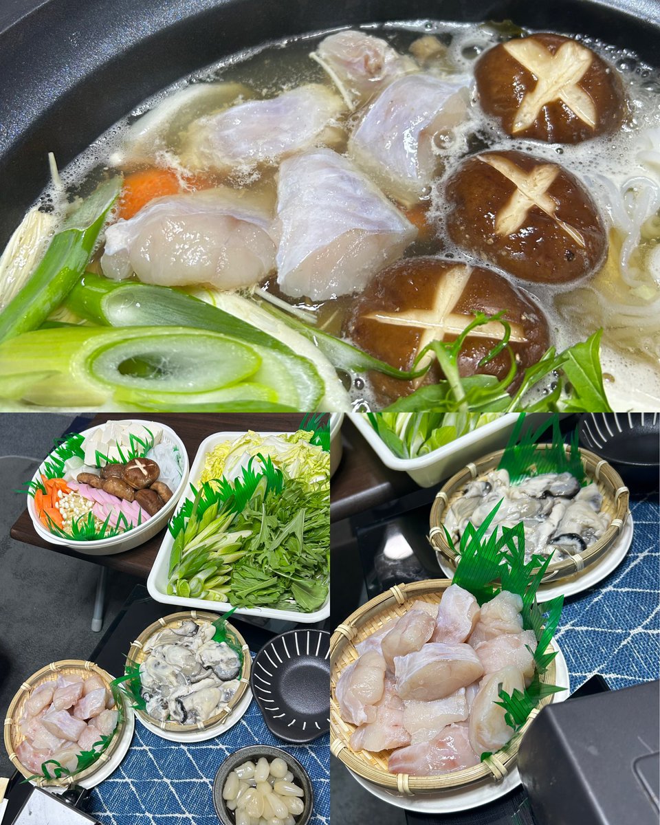 CinpeiTetu's tweet image. 先週釣ったトラフグをてっちり鍋でいただきました！（毒はプロの方に抜いてもらってます。）#釣り　#てっちり　#鍋パ
