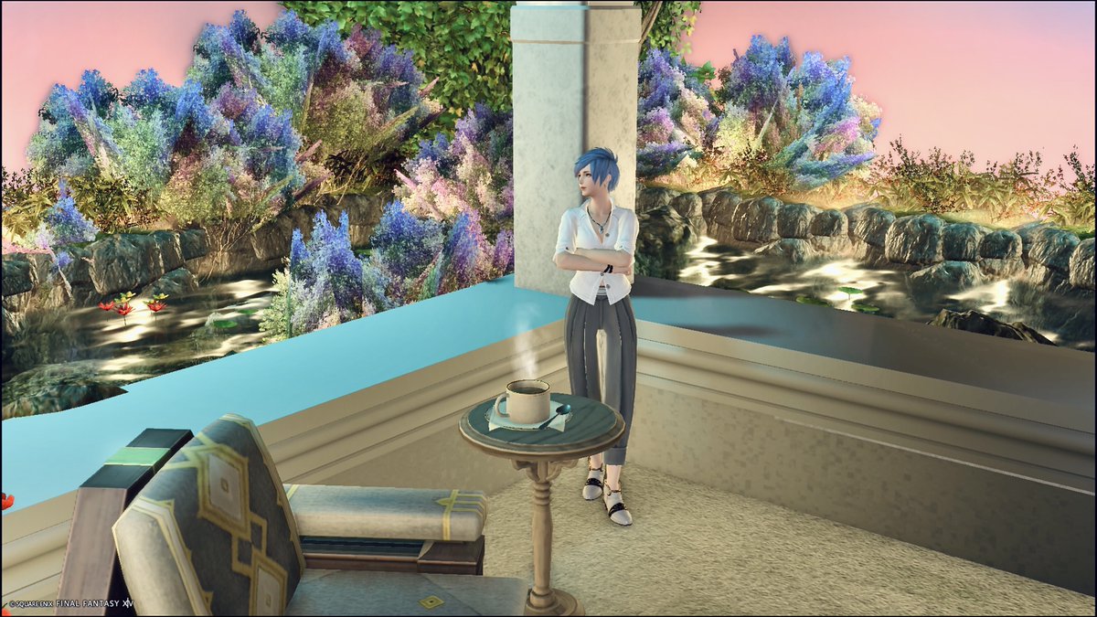 風景の色合いに一目惚れ💘こんな綺麗な色合いを表現できるってすごいなぁ(*´-`)✨

#FF14 #ミドラン #Hy_housing